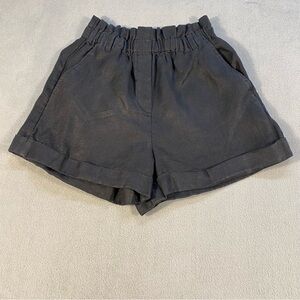 Banana Republic Women’s Black Linen Shorts, Elastic Waist, Side Pockets, size XS